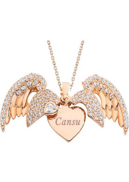 Isim Yazılı Melek Figürlü Gümüş Kolye fiyatları