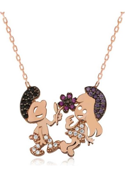 Gümüş Şirinler Bayan Kolye