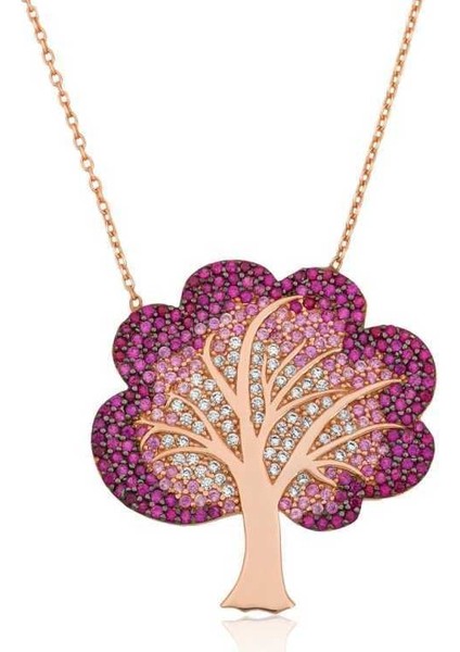 Gümüş Hayat Ağacı Bayan Kolye