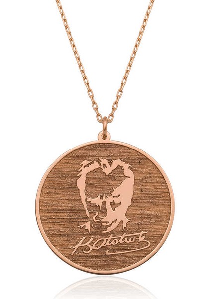 Gümüş Kemal Atatürk Imzası ve Silüeti Bayan Kolye fiyatları