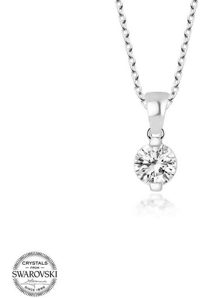Swarovski Taşlı Gümüş Tektaş Bayan Kolye fiyatları