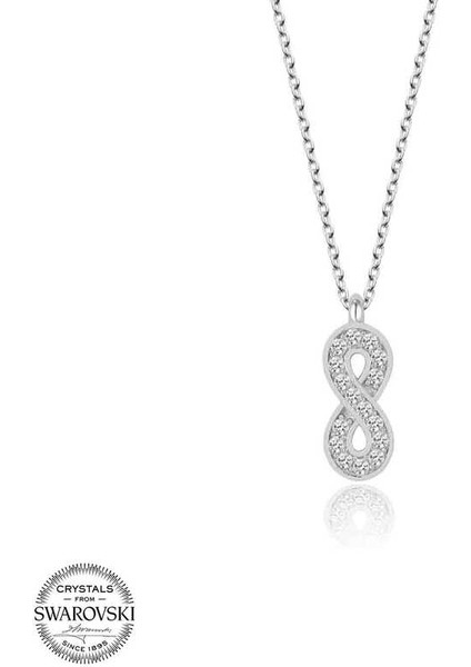 Swarovski Taşlı Gümüş Sonsuzluk Bayan Kolye