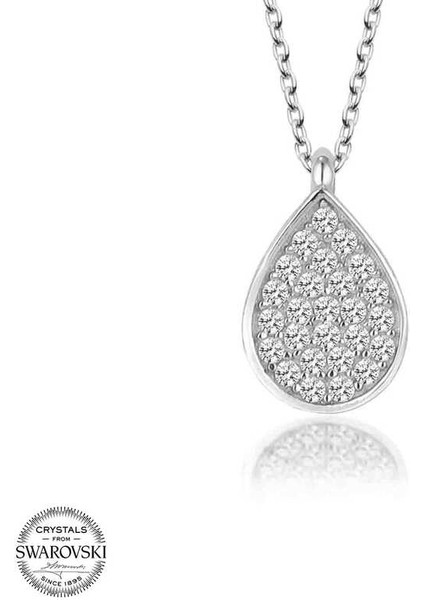 Swarovski Taşlı Gümüş Damla Bayan Kolye fiyatları