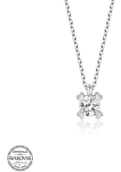 Swarovski Taşlı Gümüş Tektaş Bayan Kolye fiyatları