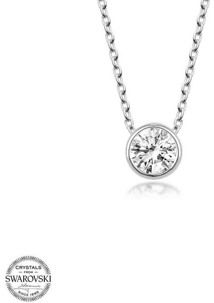 Swarovski Taşlı Gümüş Tektaş Bayan Kolye fiyatları