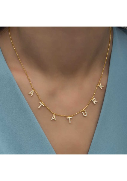 Gümüş Atatürk Yazılı Bayan Kolye fırsatları