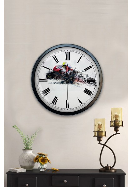 40 cm Siyah Metal Motorsiklet Duvar Saati fiyatları
