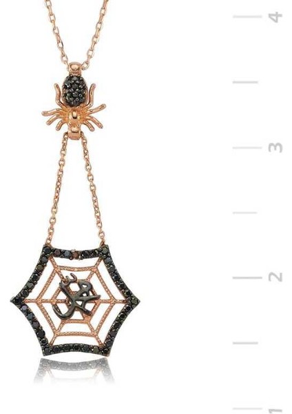 Gümüş Muhammed Yazılı Örümcek Ağı Bayan Kolye