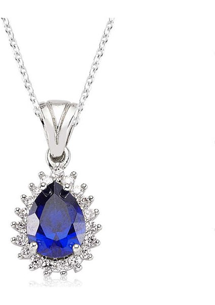 Gümüş Mavi Damla Bayan Kolye fiyatları