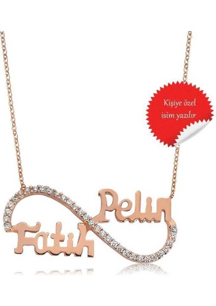 Gümüş Isimli Sonsuzluk Bayan Kolye