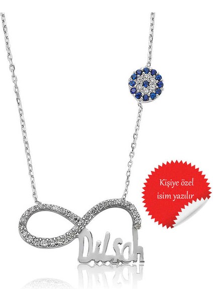 Gümüş Isimli Sonsuzluk Bayan Kolye fiyatları