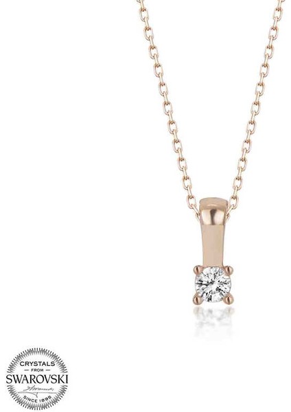 Swarovski Taşlı Gümüş Tektaş Bayan Kolye fiyatları