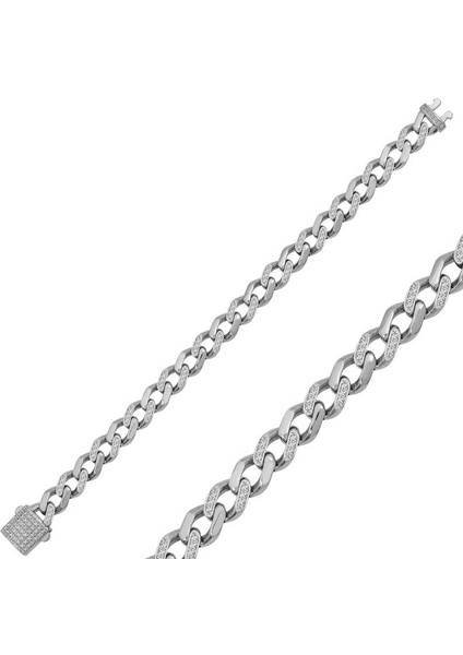 Gümüş Ünisex Taşlı Gurmet Bileklik