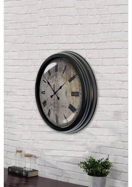 40 cm Siyah Metal Modern Duvar Saati