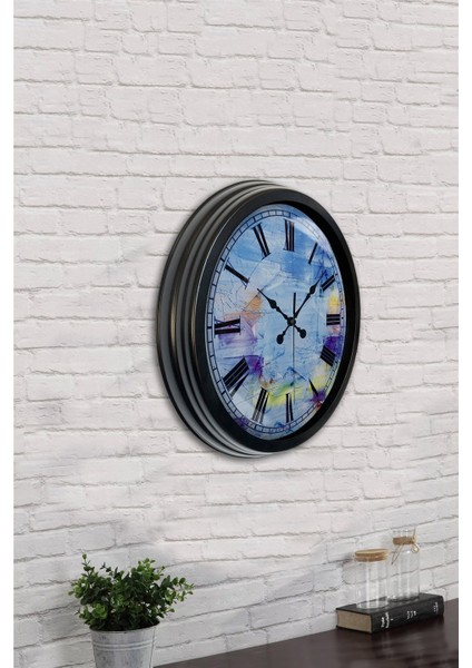 40 cm Siyah Metal Modern Duvar Saati