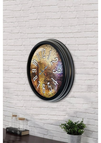 40 cm Siyah Metal Modern Duvar Saati