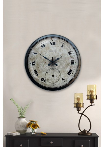 40 cm Siyah Metal Eskitme Duvar Saati fiyatları