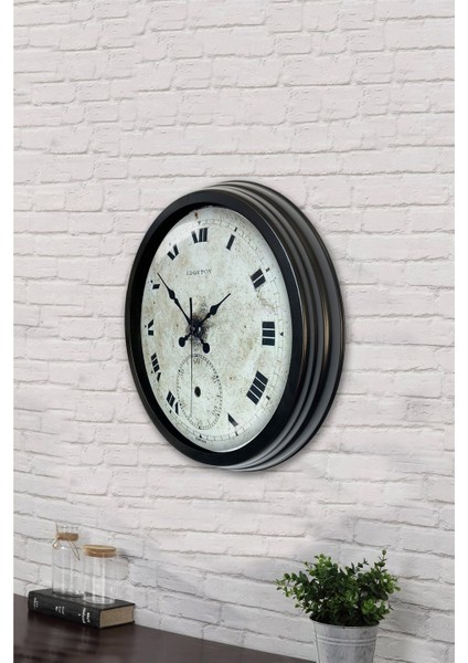 40 cm Siyah Metal Eskitme Duvar Saati fırsatları