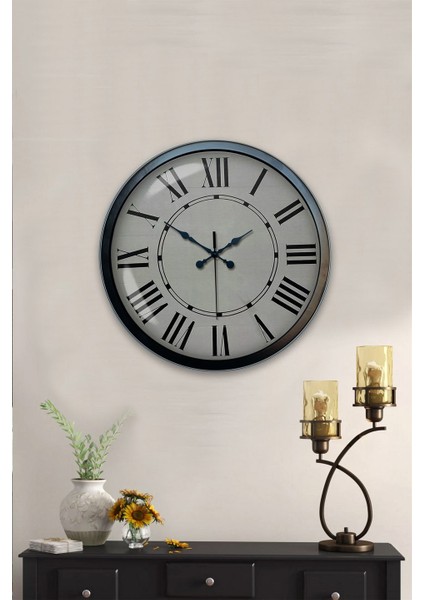 40 cm Siyah Metal Romen Sayılı Duvar Saati fiyatları