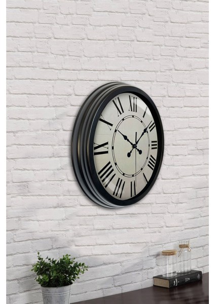 40 cm Siyah Metal Romen Sayılı Duvar Saati indirimleri