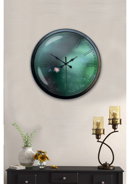 40 cm Siyah Metal Romantizm Duvar Saati