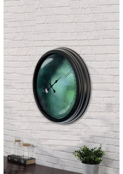 40 cm Siyah Metal Romantizm Duvar Saati
