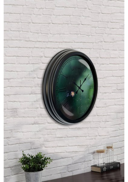 40 cm Siyah Metal Romantizm Duvar Saati