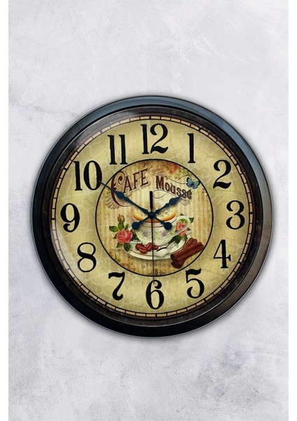40 cm Siyah Metal Mutfak Duvar Saati