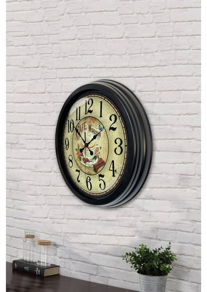 40 cm Siyah Metal Mutfak Duvar Saati modelleri