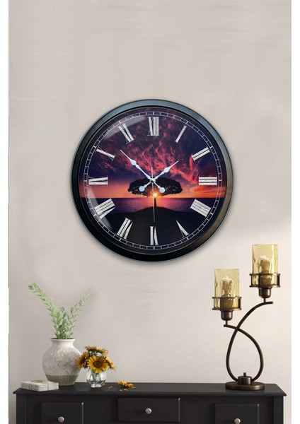 40 cm Siyah Metal Ağaç Duvar Saati indirimleri