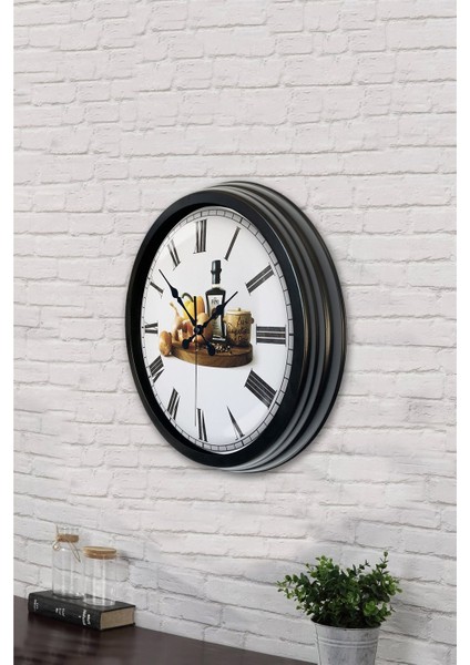40 cm Siyah Metal Mutfak Duvar Saati modelleri