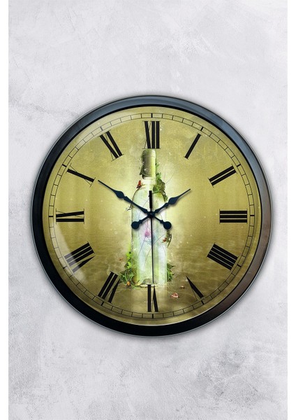 40 cm Siyah Metal Şişe Duvar Saati