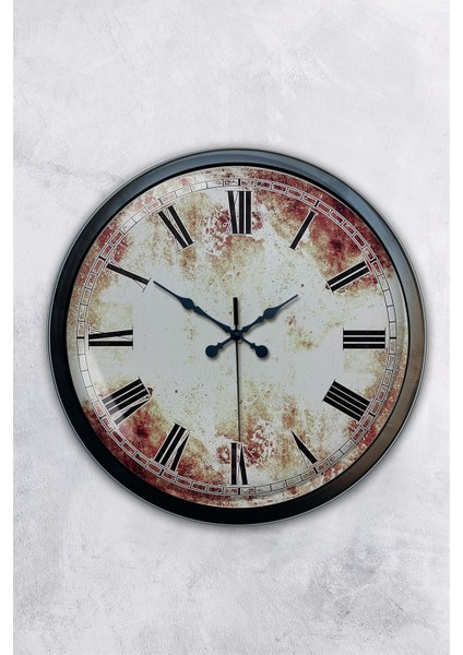 40 cm Siyah Metal Eskitme Duvar Saati