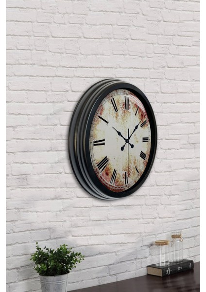 40 cm Siyah Metal Eskitme Duvar Saati indirimleri