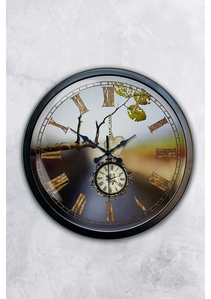 40 cm Siyah Metal Köstek Duvar Saati