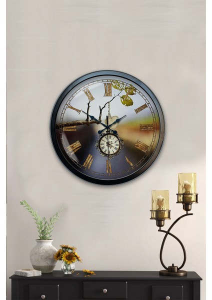 40 cm Siyah Metal Köstek Duvar Saati fiyatları
