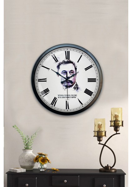 40 cm Siyah Metal Elon Musk Duvar Saati fiyatları