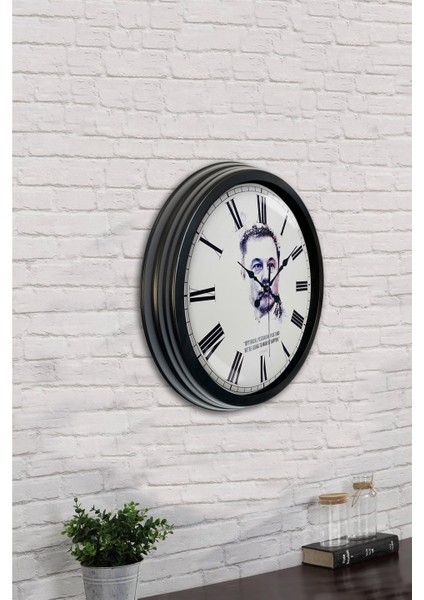 40 cm Siyah Metal Elon Musk Duvar Saati indirimleri