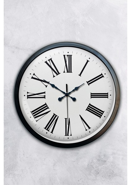 40 cm Siyah Metal Roma Rakamlı Duvar Saati