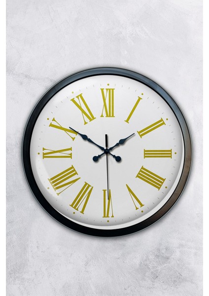 40 cm Siyah Metal Roma Rakamlı Duvar Saati