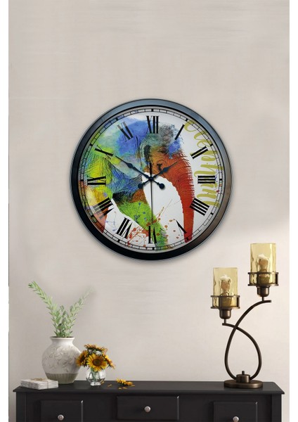 40 cm Siyah Metal Rengarenk Duvar Saati fiyatları