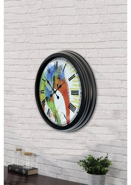 40 cm Siyah Metal Rengarenk Duvar Saati fırsatları
