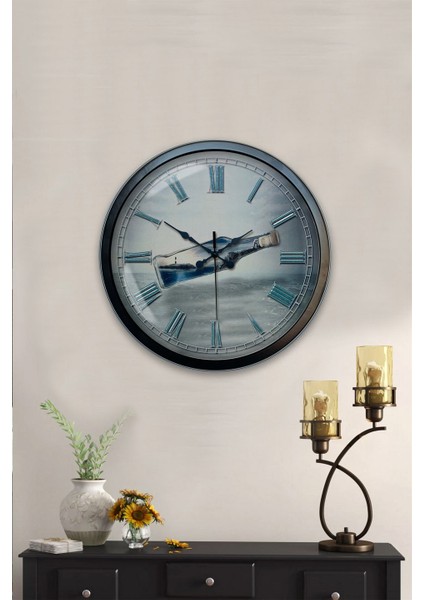 40 cm Siyah Metal Kayıp Duvar Saati
