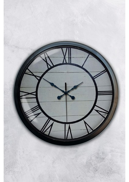 40 cm Siyah Metal Roma Rakamlı Duvar Saati