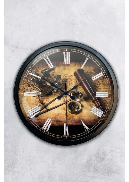 40 cm Siyah Metal Kaşif Duvar Saati