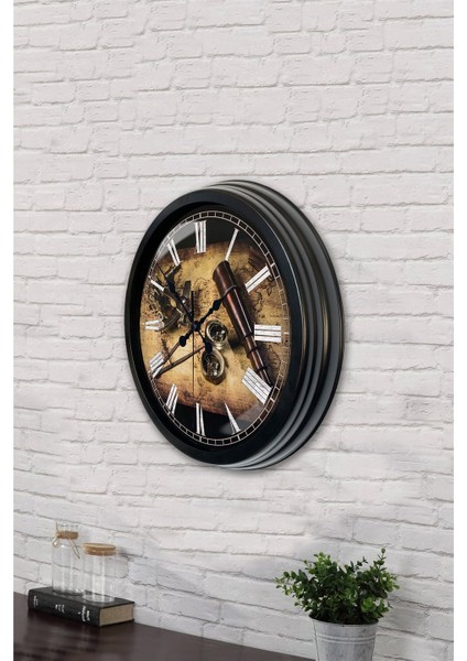 40 cm Siyah Metal Kaşif Duvar Saati modelleri