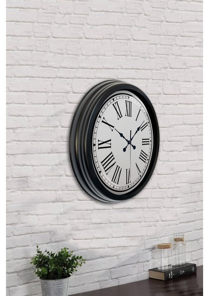 40 cm Siyah Metal Roman Duvar Saati indirimleri