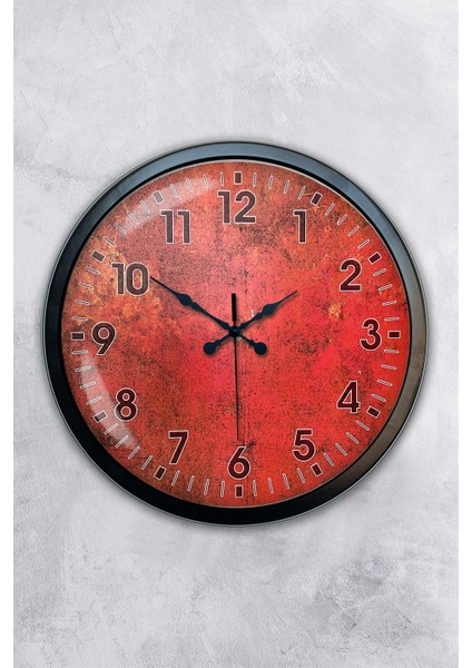 40 cm Siyah Metal Retro Red Duvar Saati