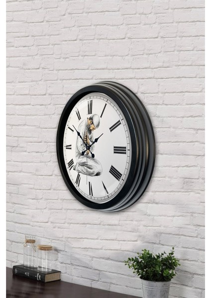 40 cm Siyah Metal Ibadet Duvar Saati modelleri