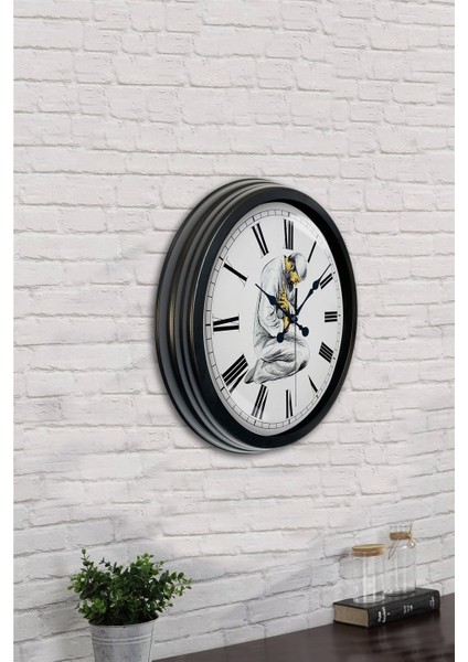 40 cm Siyah Metal Ibadet Duvar Saati indirimleri